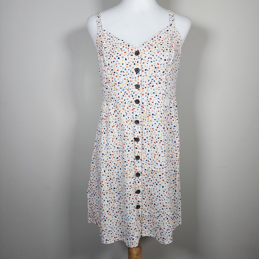 Banana Republic White Mini Dress with Multicolor Confetti Print